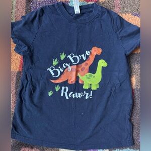 Rabbit Skins Big Bro Dinosaur T-Shirt - Navy